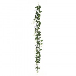 6ft | 20 White Artificial Silk Roses Flower Garland