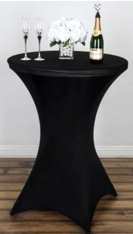 Stretch Cocktail Table Cloths - Black