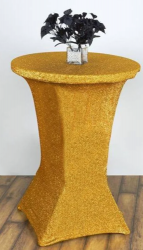 Stretch Cocktail Table Cloths - Gold