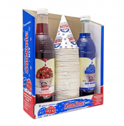 Sno Kone Kit - Enough for 50 Kones. Cherry and Blue Raspberr