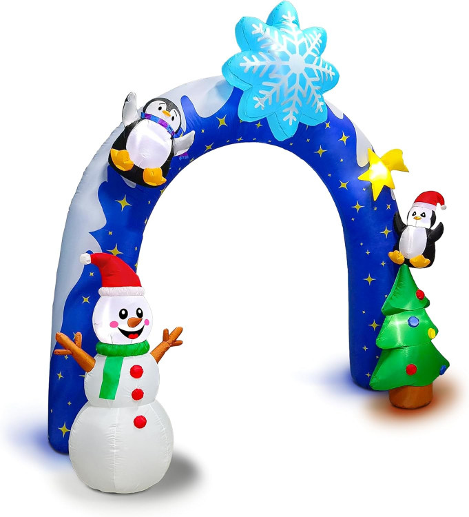 Winter Inflatable Arch with LED Lights 9ft H x 10ft W