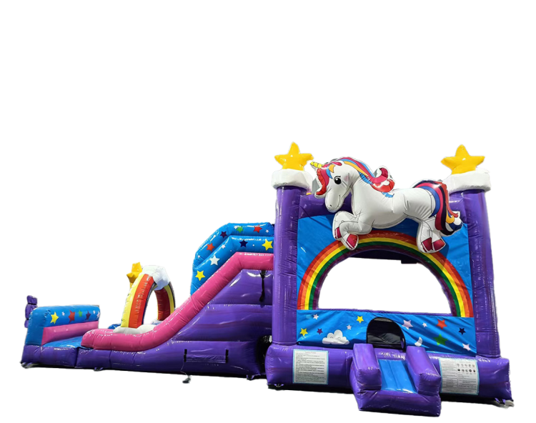 Unicorn XL Wet Dry Combo Water Slide & Bounce House
