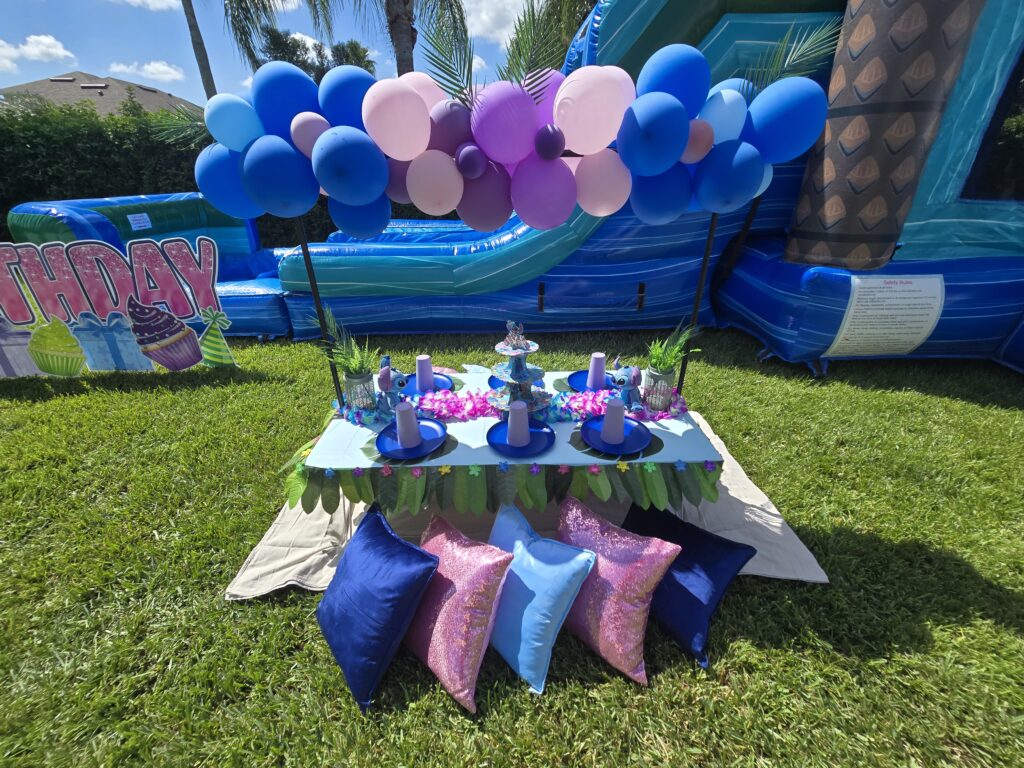 pink stitch picnic birthday party