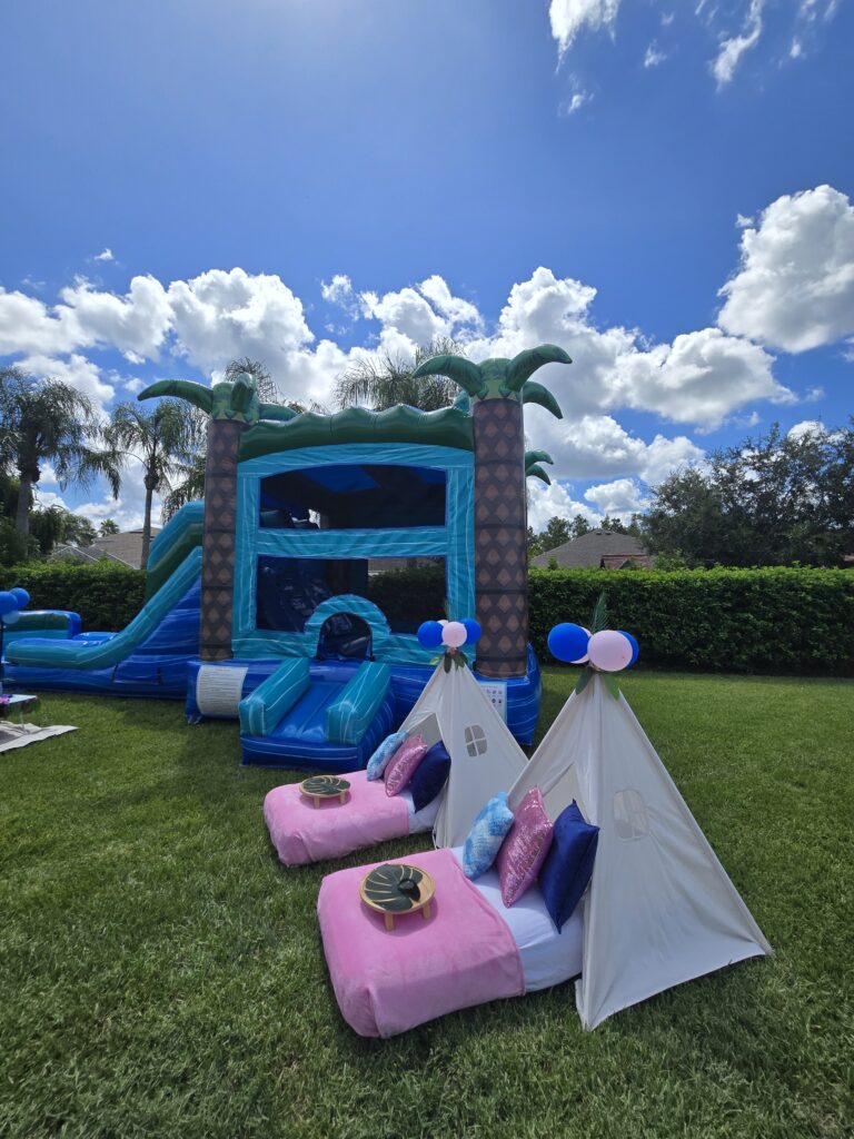 pink stitch sleep over birthday party
