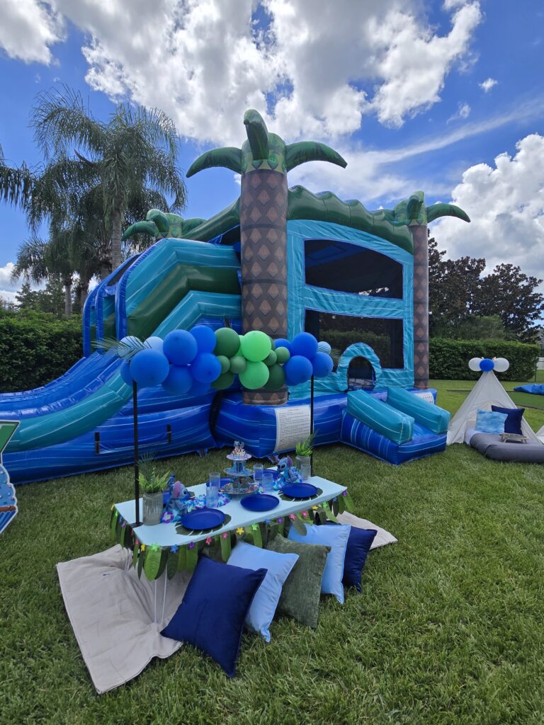 blue stitch picnic birthday party