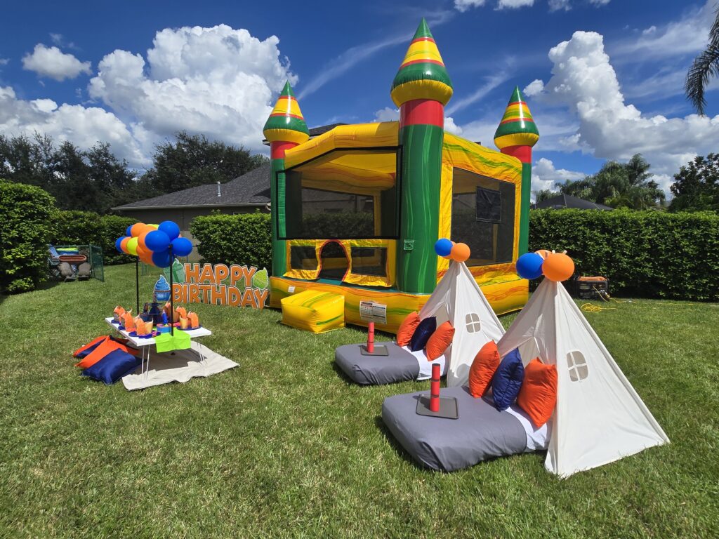 nerf bounce house birthday party