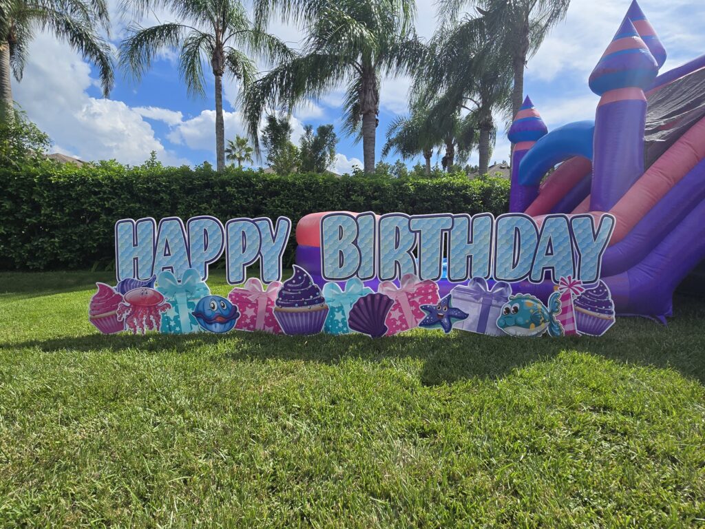 mermaid birthday yard sign display