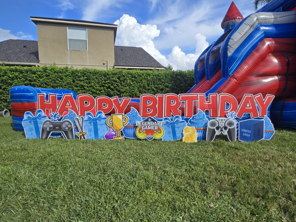 Video Game birthday yard sign display