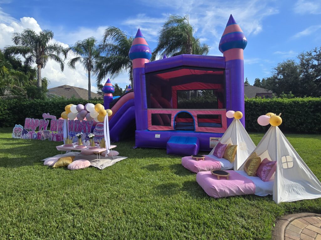 princess bounce house birthday party