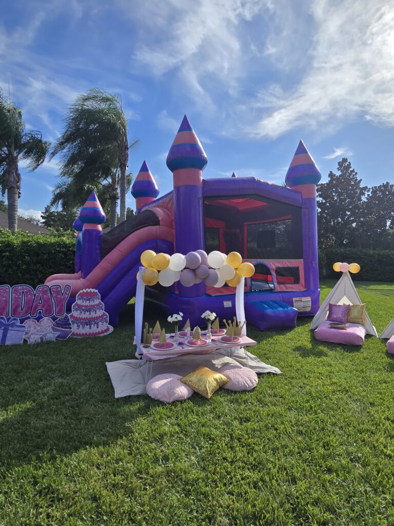 princess bounce house birthday party