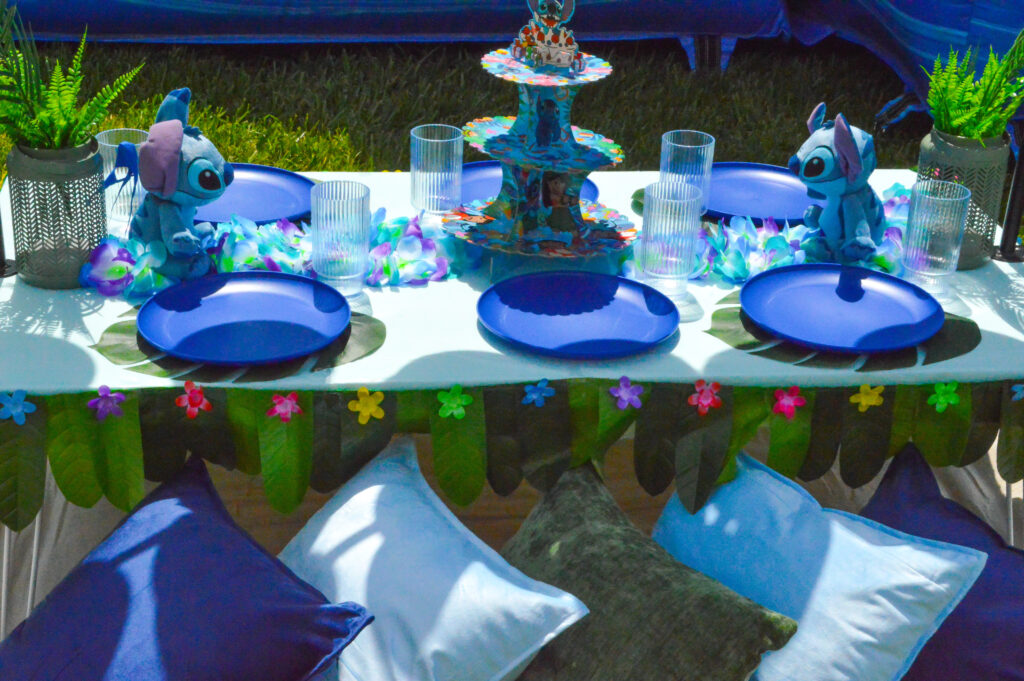blue stitch picnic birthday party