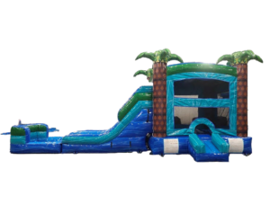 Island Drop bounce house and slide combo with palm trees rental in Odessa FL