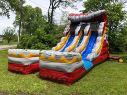 16ft20volcano20double20lane20water20slide marble20red 178224 1 16ft Dual Lane Volcano Water Slide