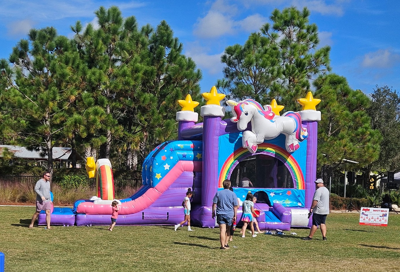 Unicorn bounce house rental birthday party Trinity Florida