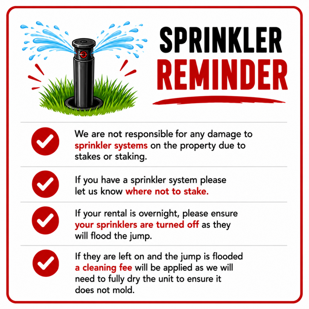 checking sprinklers for a bounce house in trinity fl