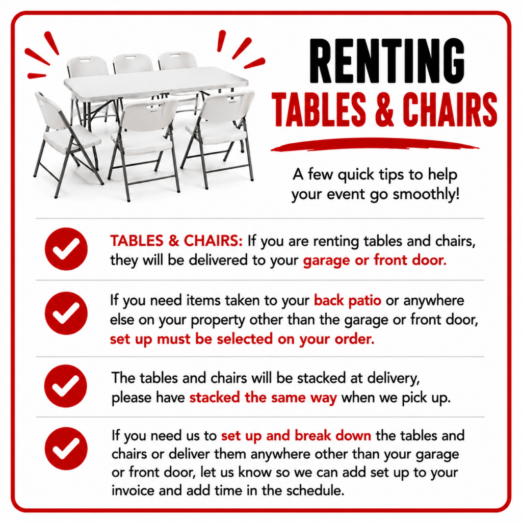 chair and table rentals in odessa fl