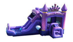 Princess Wet/Dry Combo Dual LaneWater Slide & Bounce House