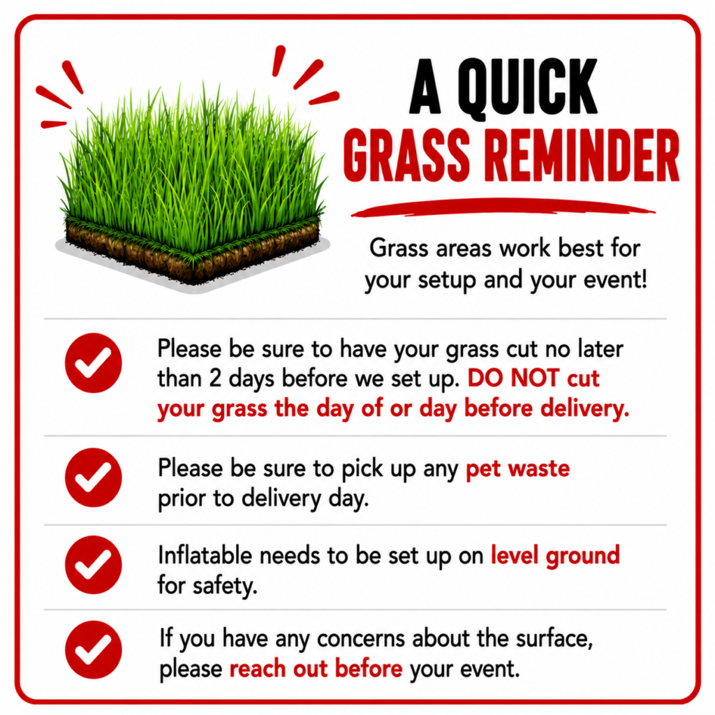 grass area for bounce house SWAG Party Success Guide