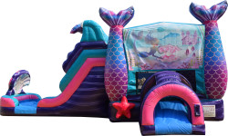 Mermaid Wet/Dry Combo Dual LaneWater Slide & Bounce House