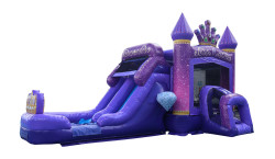 princess203 1784072168 Princess Wet/Dry Combo Dual LaneWater Slide & Bounce House