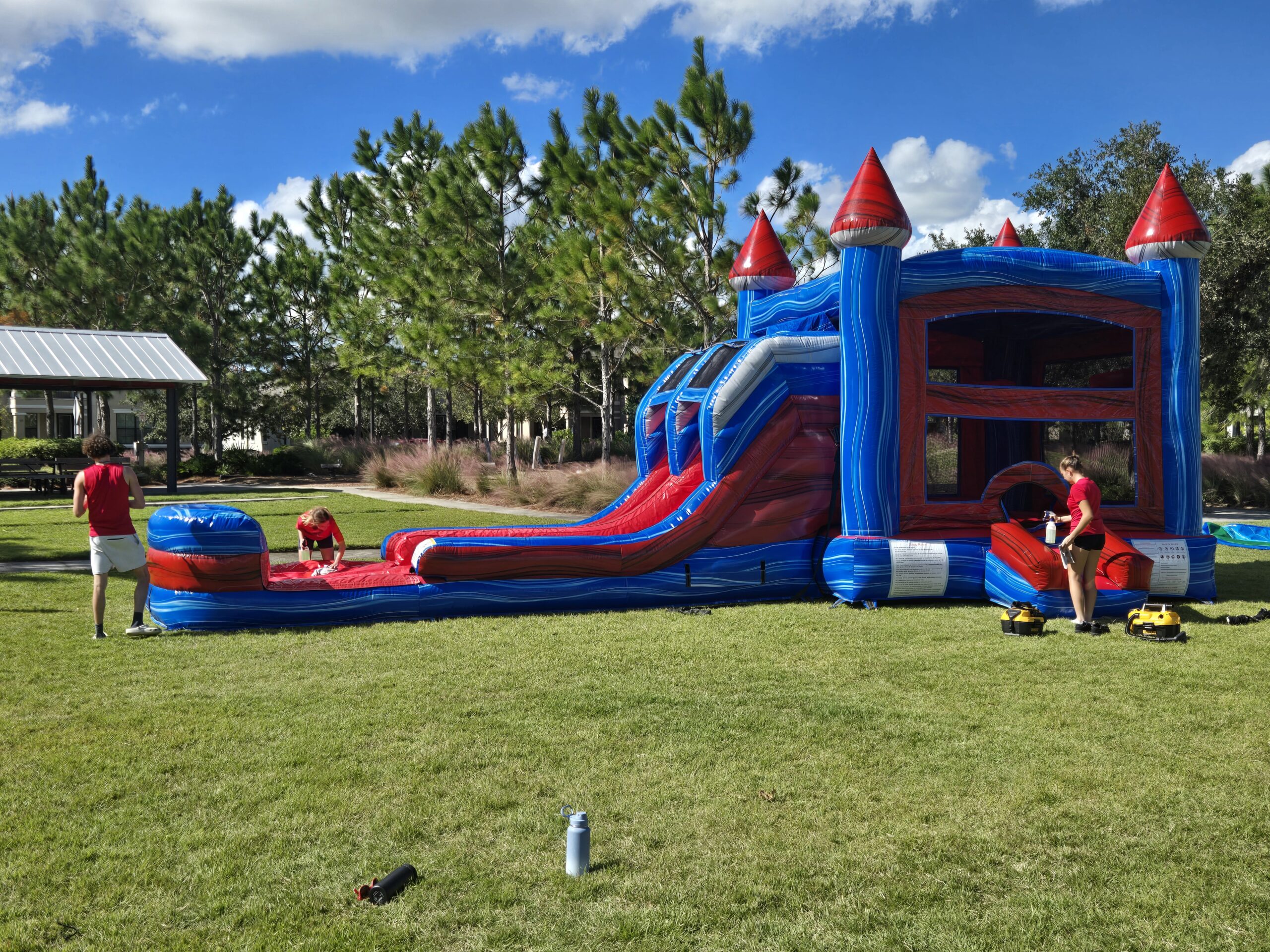 safe bounce house set up
