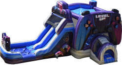 video20game204 1784066658 Video Game Wet/Dry Combo Dual LaneWater Slide & Bounce House