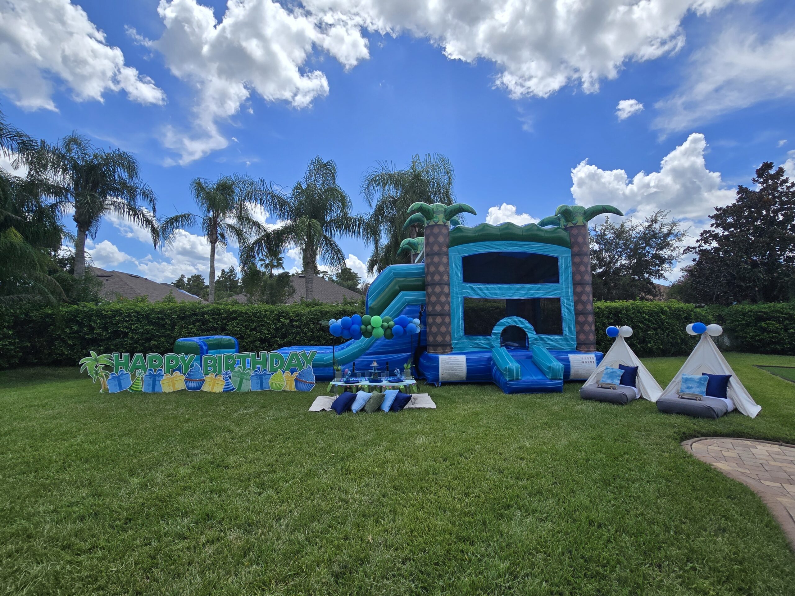 stitch bounce house birthday party