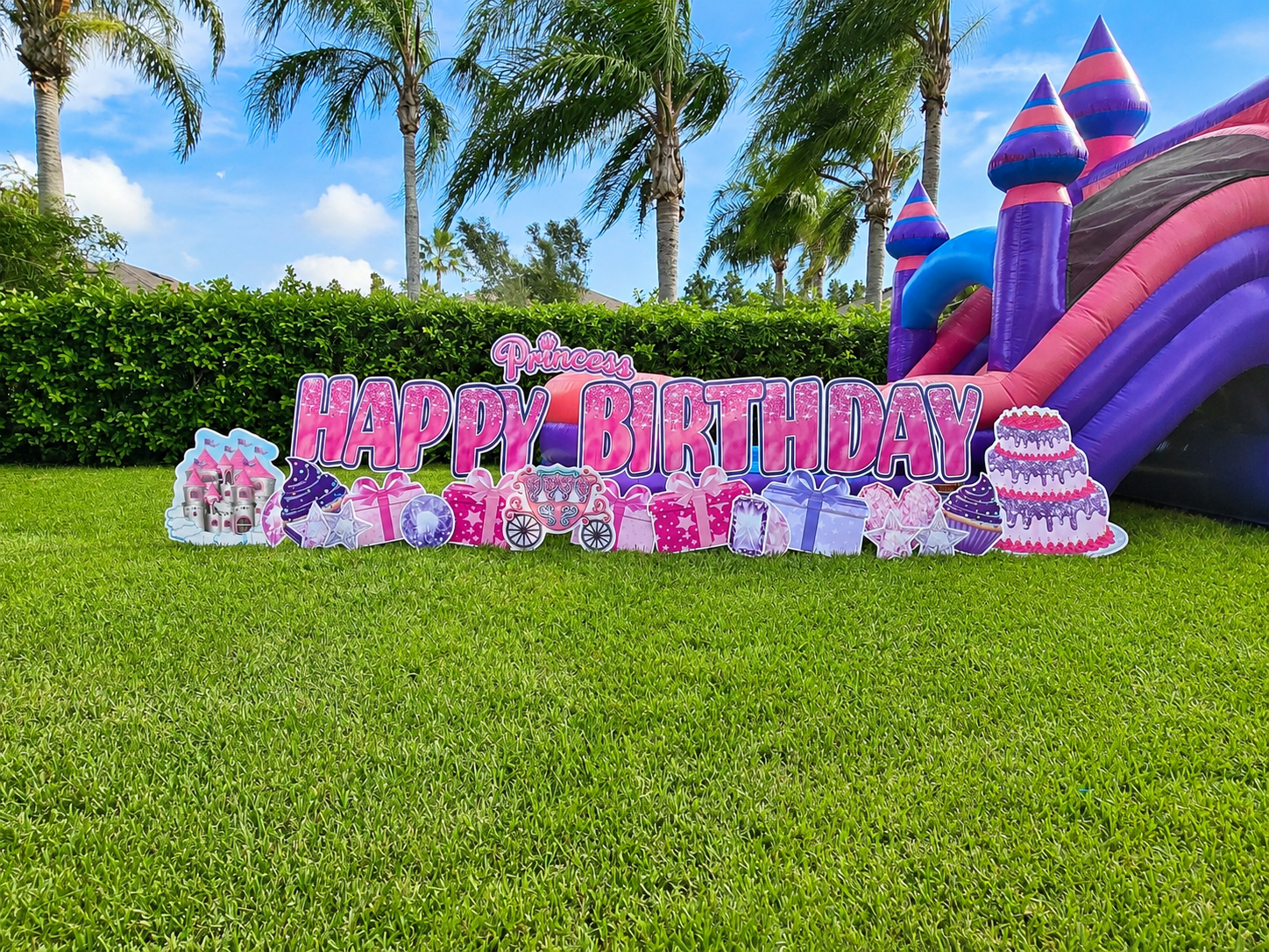 princess birthday yard display