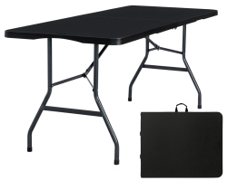 6ft Black Plastic Folding Tables